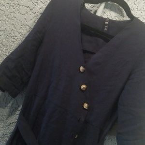 By Zara grungy deep blue dress